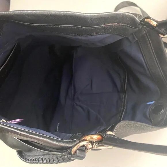 Cole Haan black leather double strap shoulder bag - Picture 7 of 10